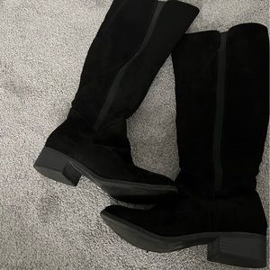 Black suede boots